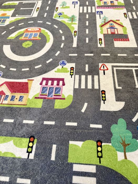 Dywan ulica droga 150x80 dla dziecka auta domy
