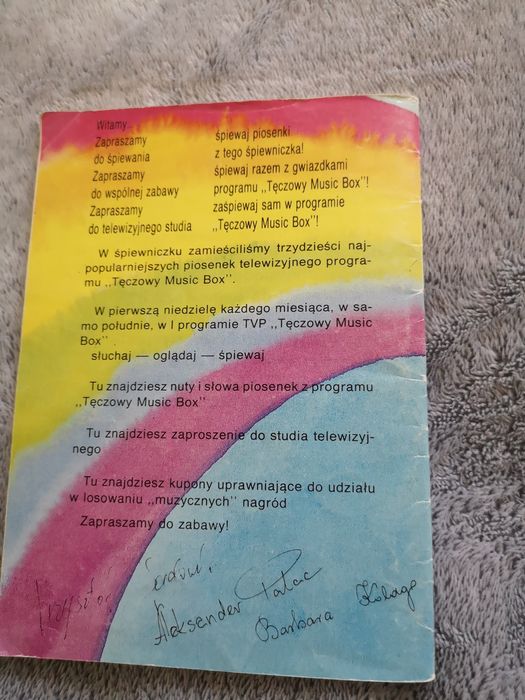 Tęczowy Music box. Przeboje dla dzieci, śpiewnik. Lata 90-te