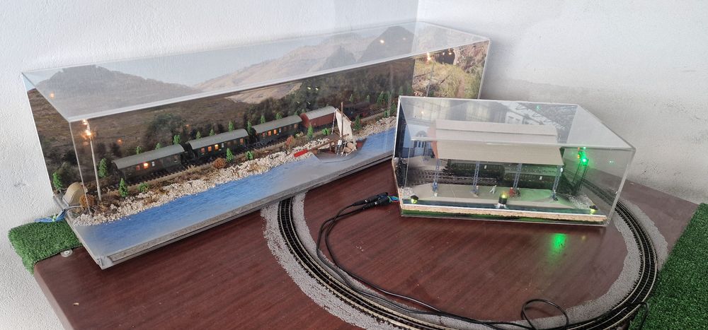 Cenarios linha douro artesanais com ou sem comboios para natal.