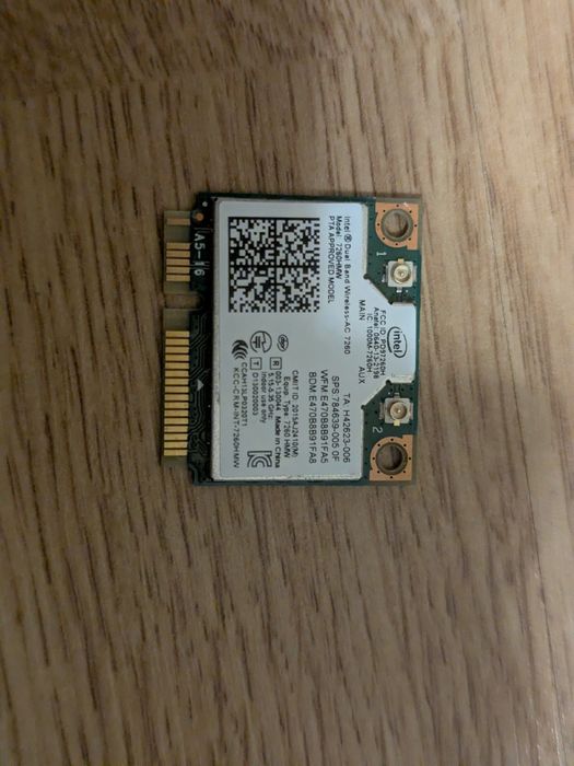Wi-Fi адаптер Intel 7260 HMW AC, 2,4 GHz, 5 GHz, b/g/n/ac, Bluetooth