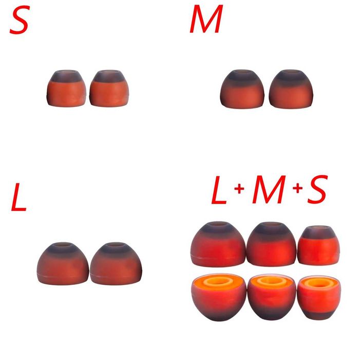 Мандаринки - гибридные амбушюры для наушников (силикон и пена)