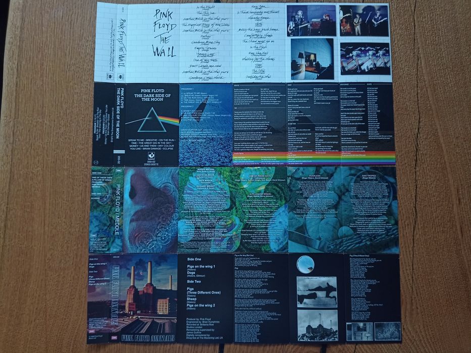 Pink Floyd, 7 альбомів. Комплект вкладишів для аудіокасет: 378 грн