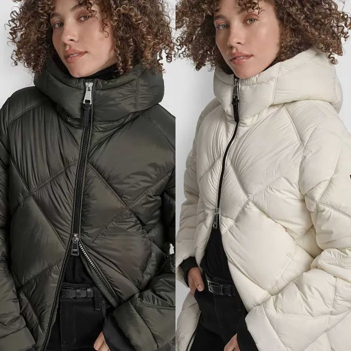 Пальто-пуховик DKNY Diamond Quilted Hooded Puffer Coat S та L