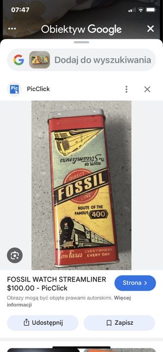 Puszka metalowa  po zegarku