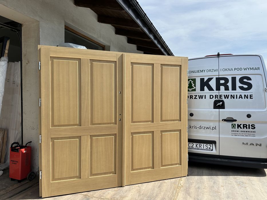 Drzwi zewnętrzne drewniane OD RĘKI brama dwuskrzydłowa Cała Polska UE