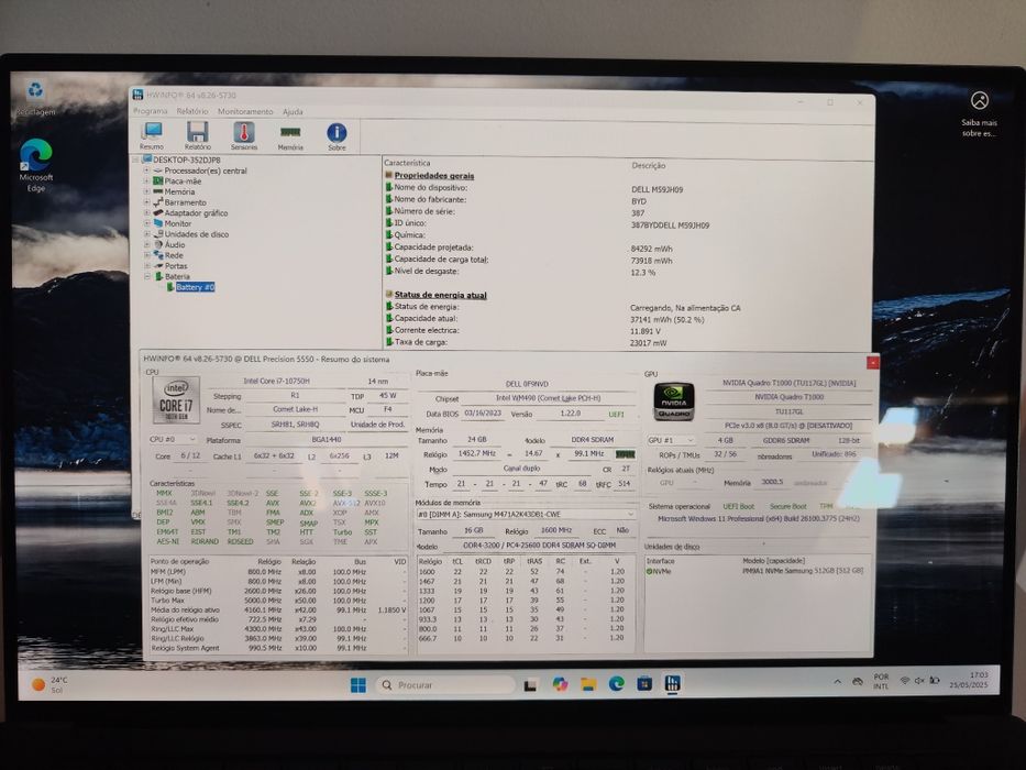 Portátil Dell Precision 5550 | i7 | 24GB | 4K | NVIDIA Quadro