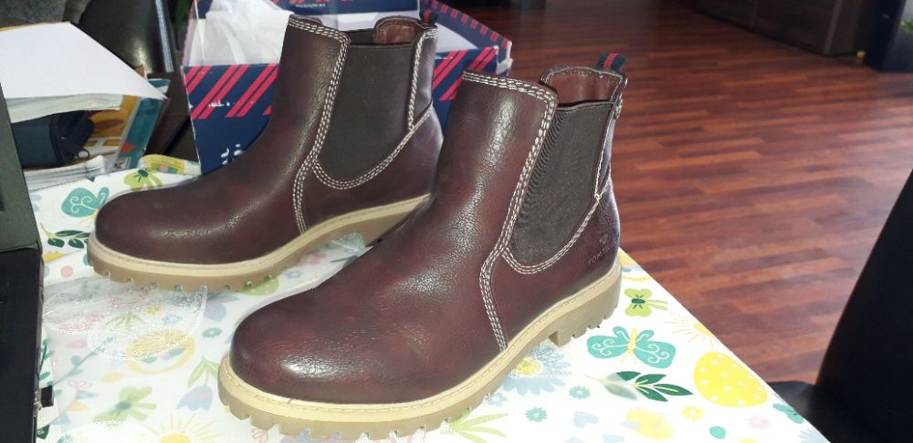 Tom Tailor nowe damskie botki trapery ocieplane r. 38 brązowe