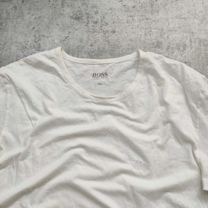 MĘSKA Biała Koszulka Bawełna PREMIUM Basic Czysta Hugo Boss Haft Logo