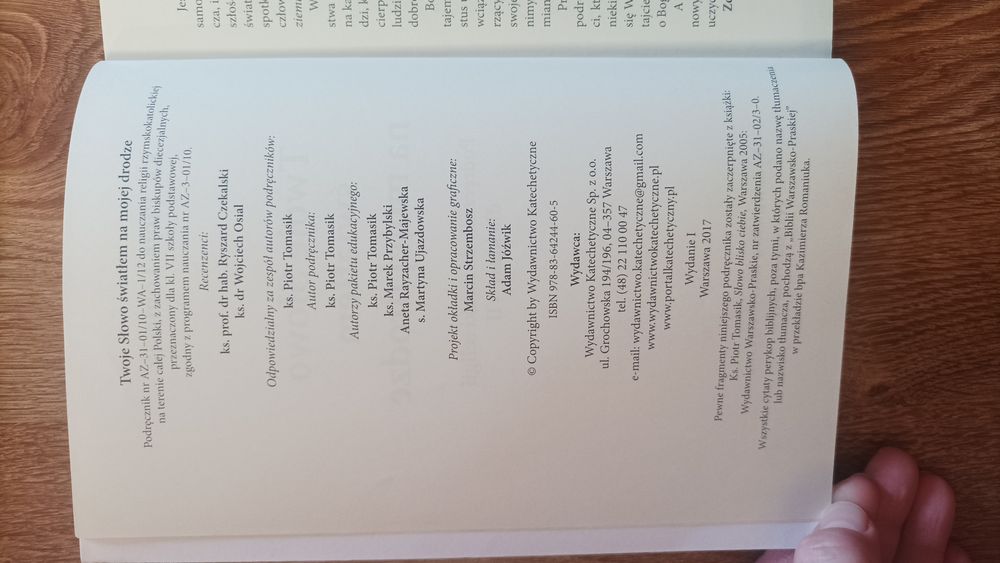 Twoje słowo swiatłem na mojej drodze, Religia klasa 7, VII