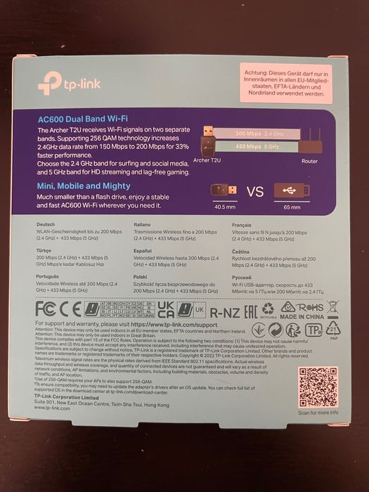 Wireless Adapter USB - TP-Link AC600 Archer T2U