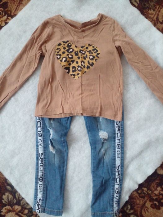 Штани джинс та реглан,жилєтка на синтепоні