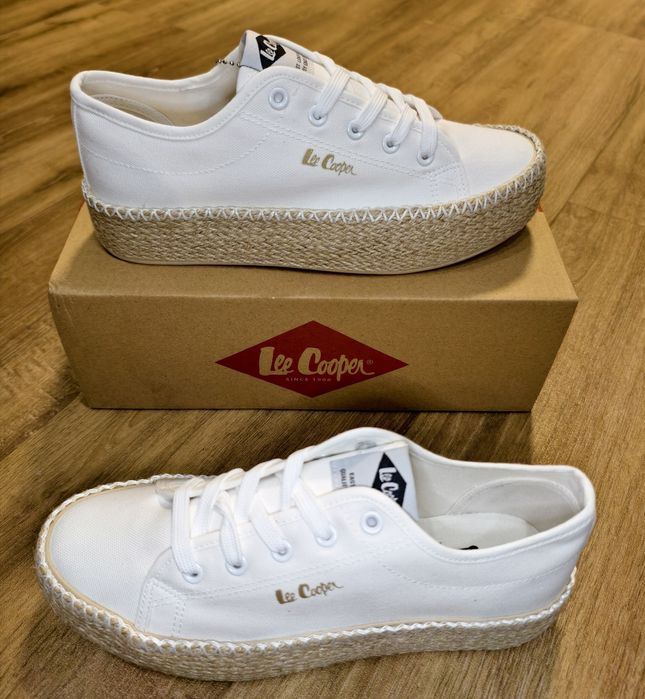 Buty Damskie Lee Cooper Espadryle Trampki białe platforma 41 - 26,5 cm