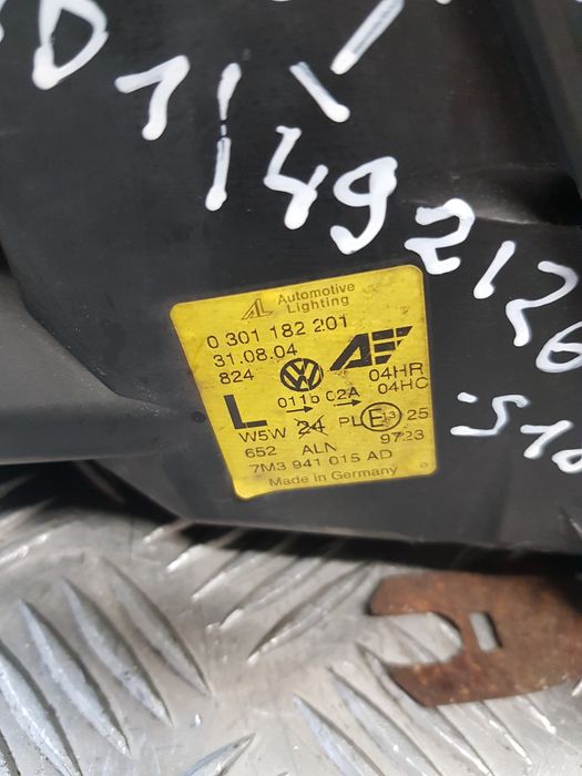 Lampa Lewa Przód 7M3941015Ad Vw Sharan I Lift 04R-