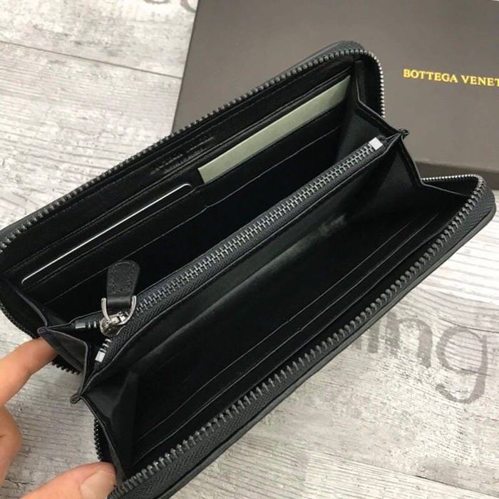 Чоловічий шкіряний клатч Bottega Veneta на блискавці  кошелек портмоне