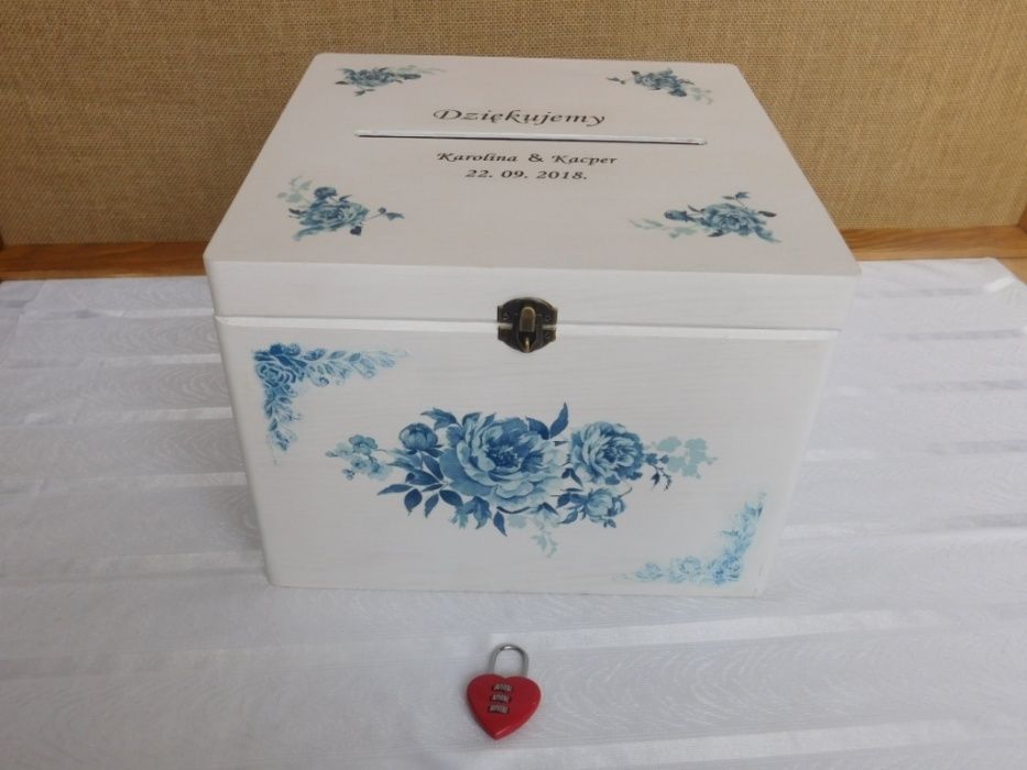 pudełko skrzynka na koperty- decoupage