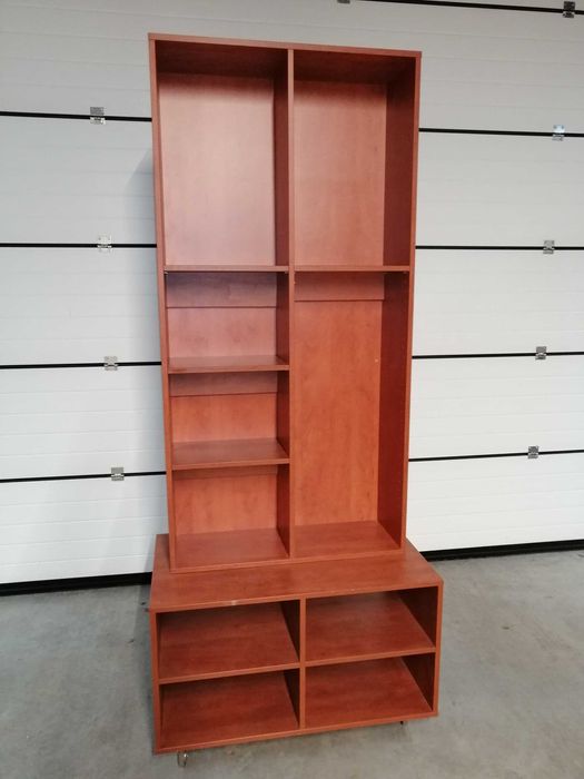 Regał z nadstawką na kółkach kolor wiśnia