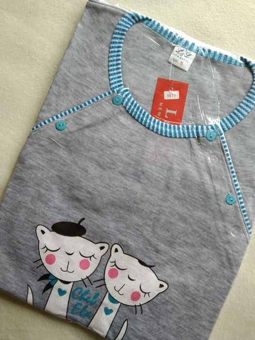 Koszula S ciążowa do porodu karmienia odpinana rozpinana na boki