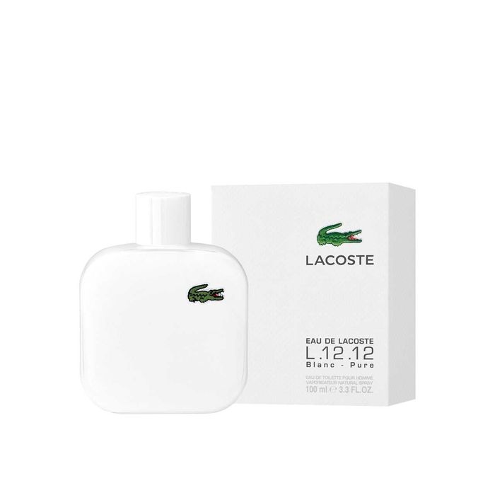 Lacoste L.12.12 Blanc EDT 100 мл - чоловічий парфум, деревно-фужерний аромат, стійка туалетна вода | Лакост белый мужской духи Lacoste мужские (P7026)