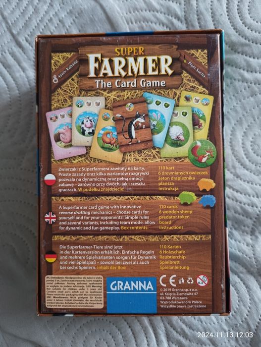 Gra planszowa Super Farmer, the card game