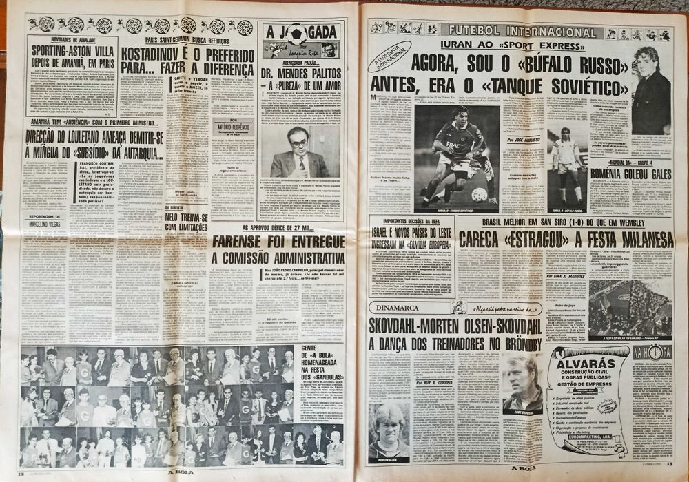 F.C.Porto - Campeão 1991-92 caricaturas - jornal A Bola de maio 1992