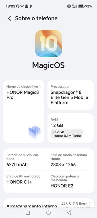 Honor Magic 8 PRO 512gb - 3 anos de garantia!