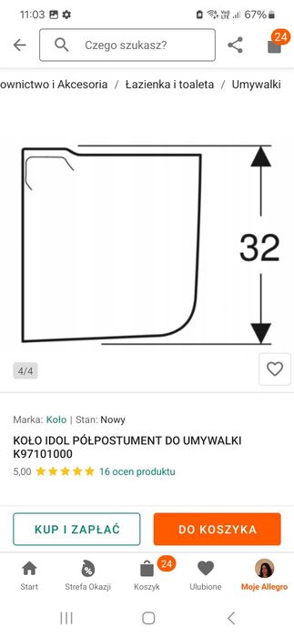 Półpostument do umywalki nowy