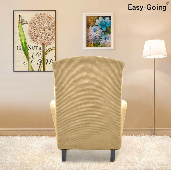 Greatime Sofa Cover na fotel z uszakami bezowy
