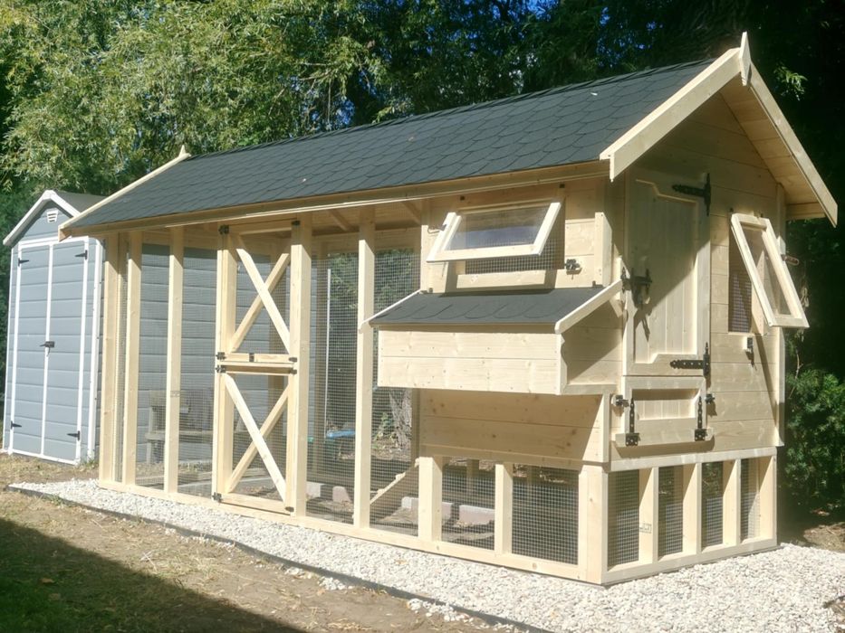 Kurnik z woliera 400x150