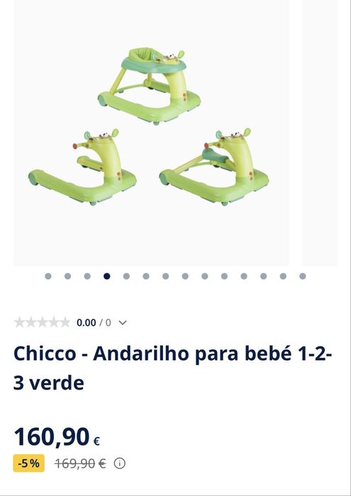 Andarilho para bebé 1-2-3 verde Chicco