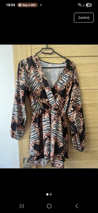 Kombinezon damski  szyfonowy w print zwierzęcy