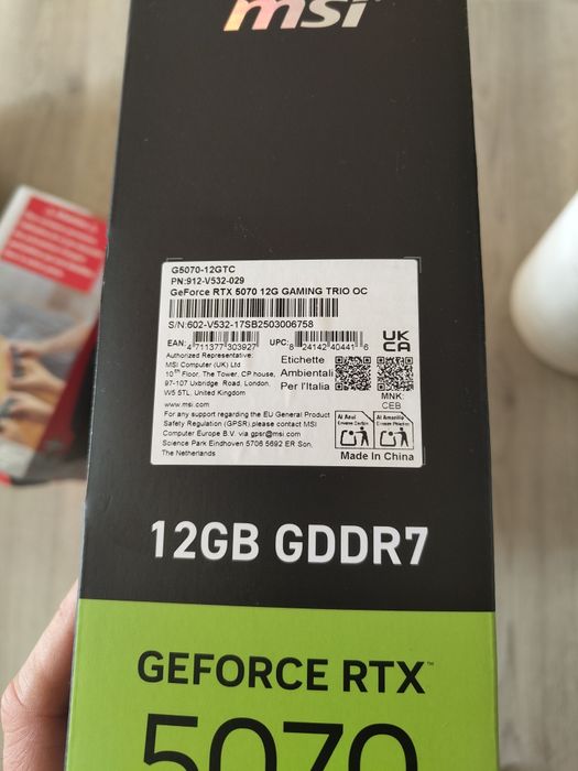 Відеокарта MSI GeForce RTX 5070 GAMING TRIO OC 12288MB
