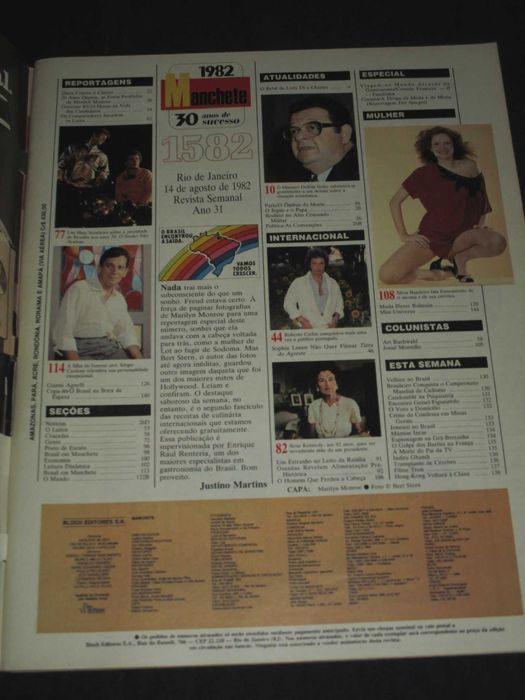Revista Manchete 1582 Marilyn Monroe