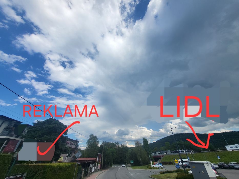 Reklama do wynajęcia.  Myślenice