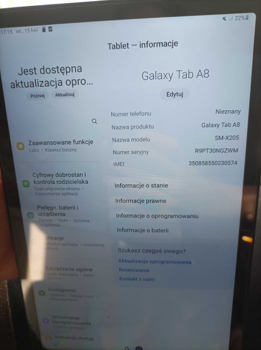 Tablet Samsung Galaxy SM-X205
