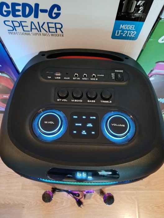 Блютуз караоке акустика Temeisheng-56(SD,USB,FM) пультДУ,2микрофона