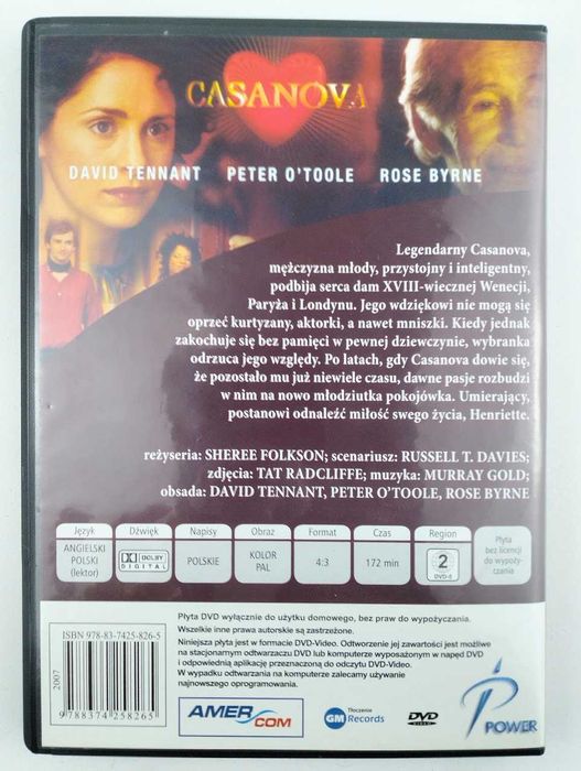 Casanova film DVD