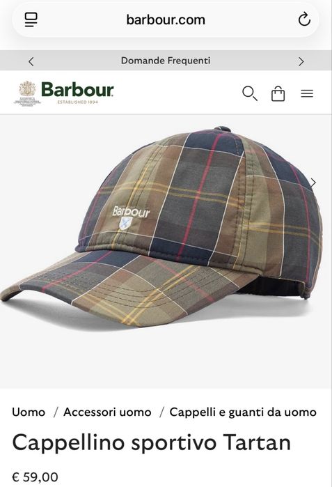 Barbour Tartan Cap Подарункова Кепка Оригінал Бейсболка