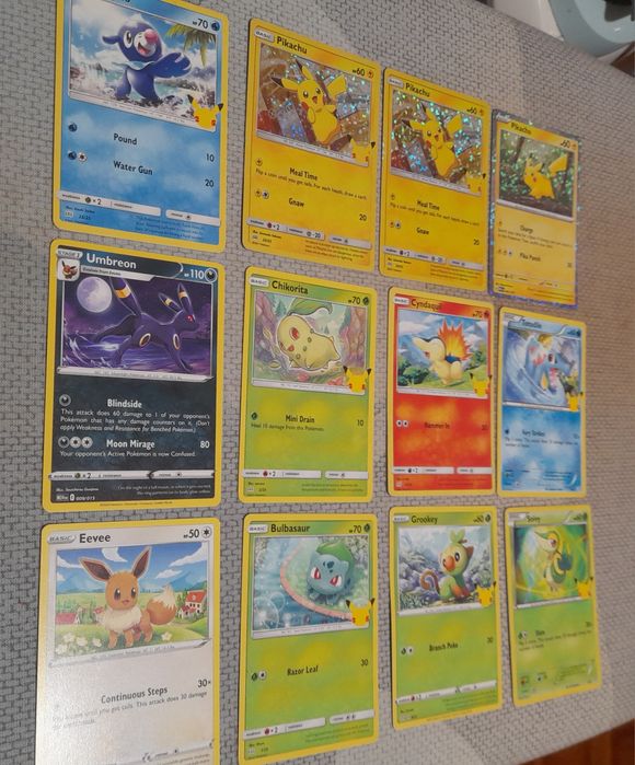 Cartas pokemon selecção 12 un