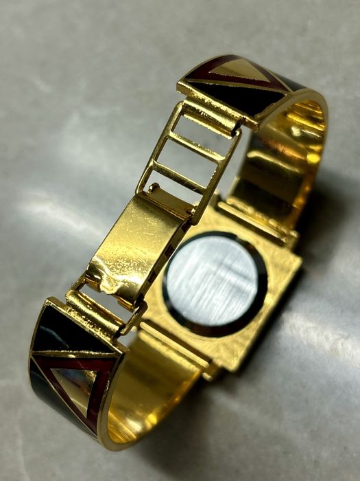 Piere Andre Paris Geometric Art Deco Damski złoty zegarek biżuteryjny