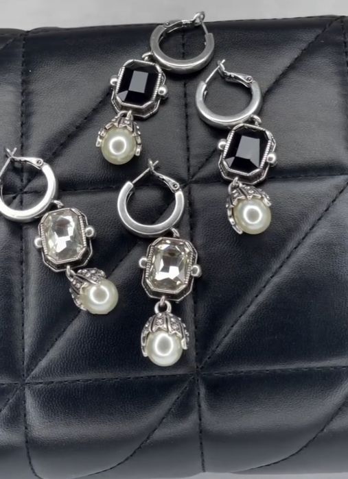 Бижутерия  серьги кольцо череп жемчуг камни McQueen Balenciaga