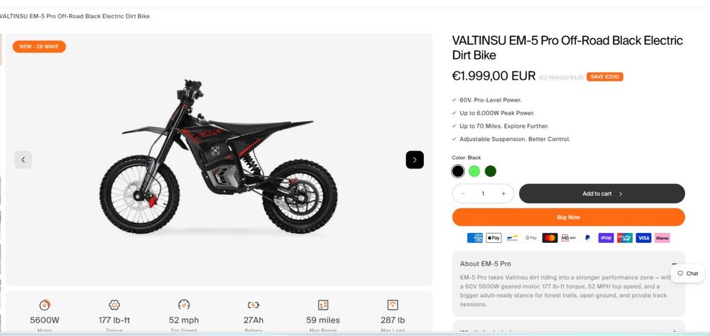 Mota elétrica E-Bike 95 km de autonomia e 8,2 cv