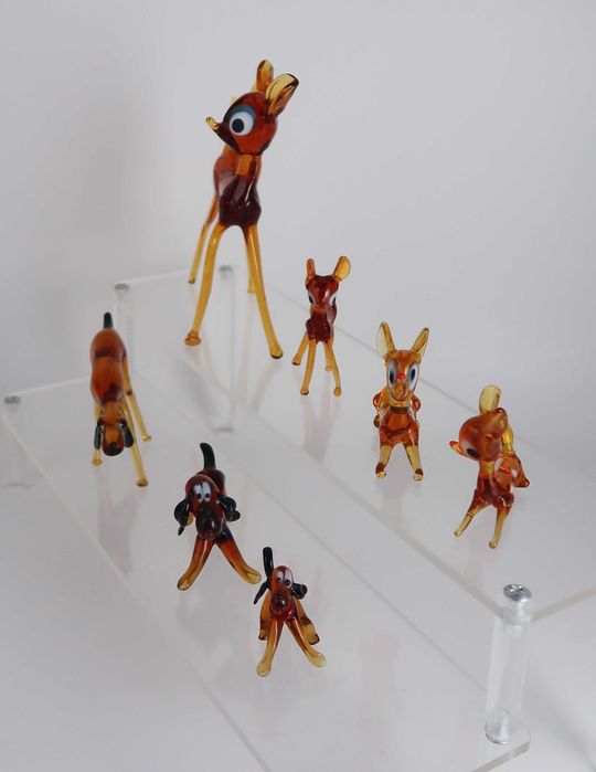 Conjunto de figuras vintage em vidro murano