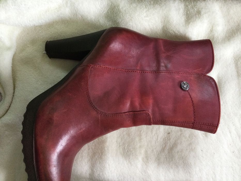 Buty damskie skóra - cieniowana botki 38