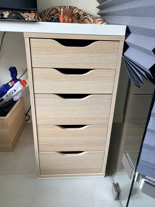 , kontener biurowy Ikea kor dąb