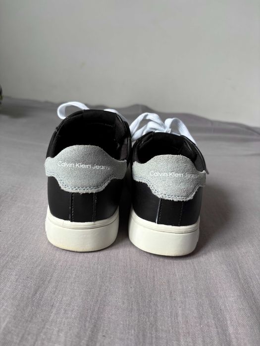 Czarne skórzane sneakersy damskie trampki tenisówki Calvin Klein