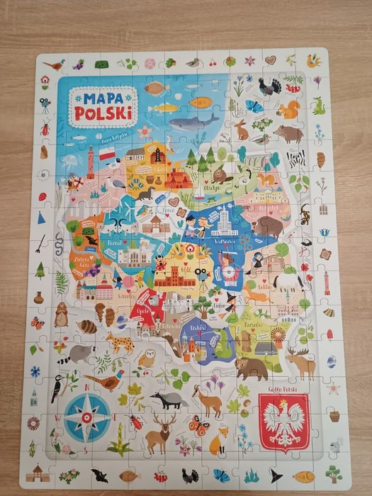 Puzzle CzuCzu Obserwacyjne 117 elementów Mapa Polski, Zabawa i Nauka +5