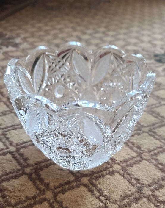 Столова ваза хрусталь на 1,25 літри рисунок діаметр 15 см висота 11 см