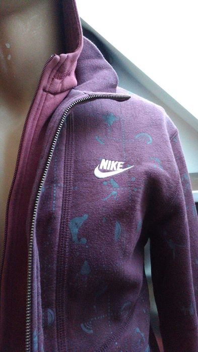 Bluza Nike bordowa ciemna czerwona z kapturem, dwa zamki M 152-165cm