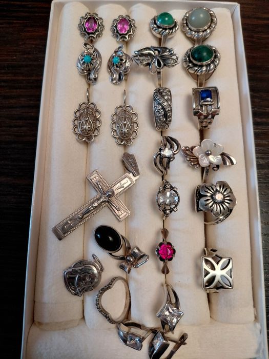 Каблучка срібна 925(кольцо,серьги)сережки