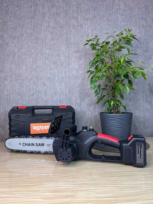 Аккумуляторная цепна пила 12 дюймов в кейсе / Електропилка / 2 аккум